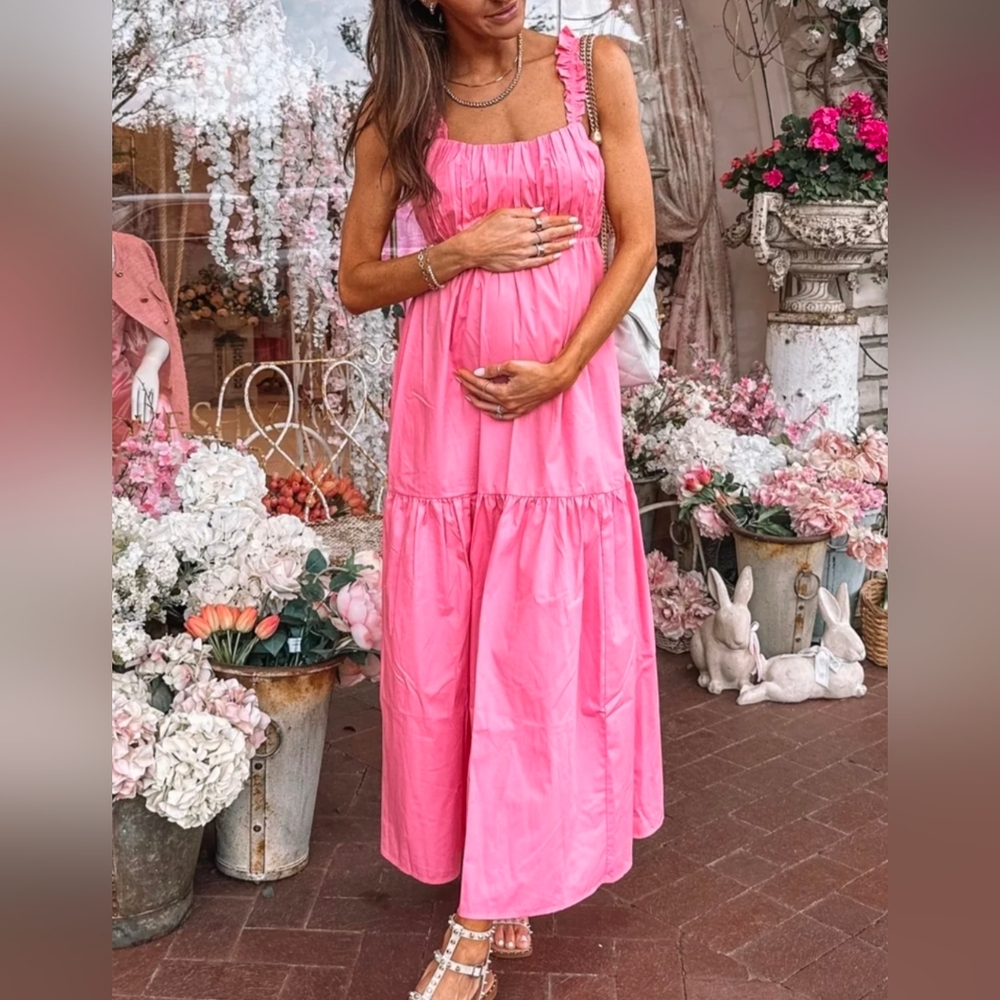 Abercrombie Pink Maxi Dress With Bow In Back - Picture 11 of 11